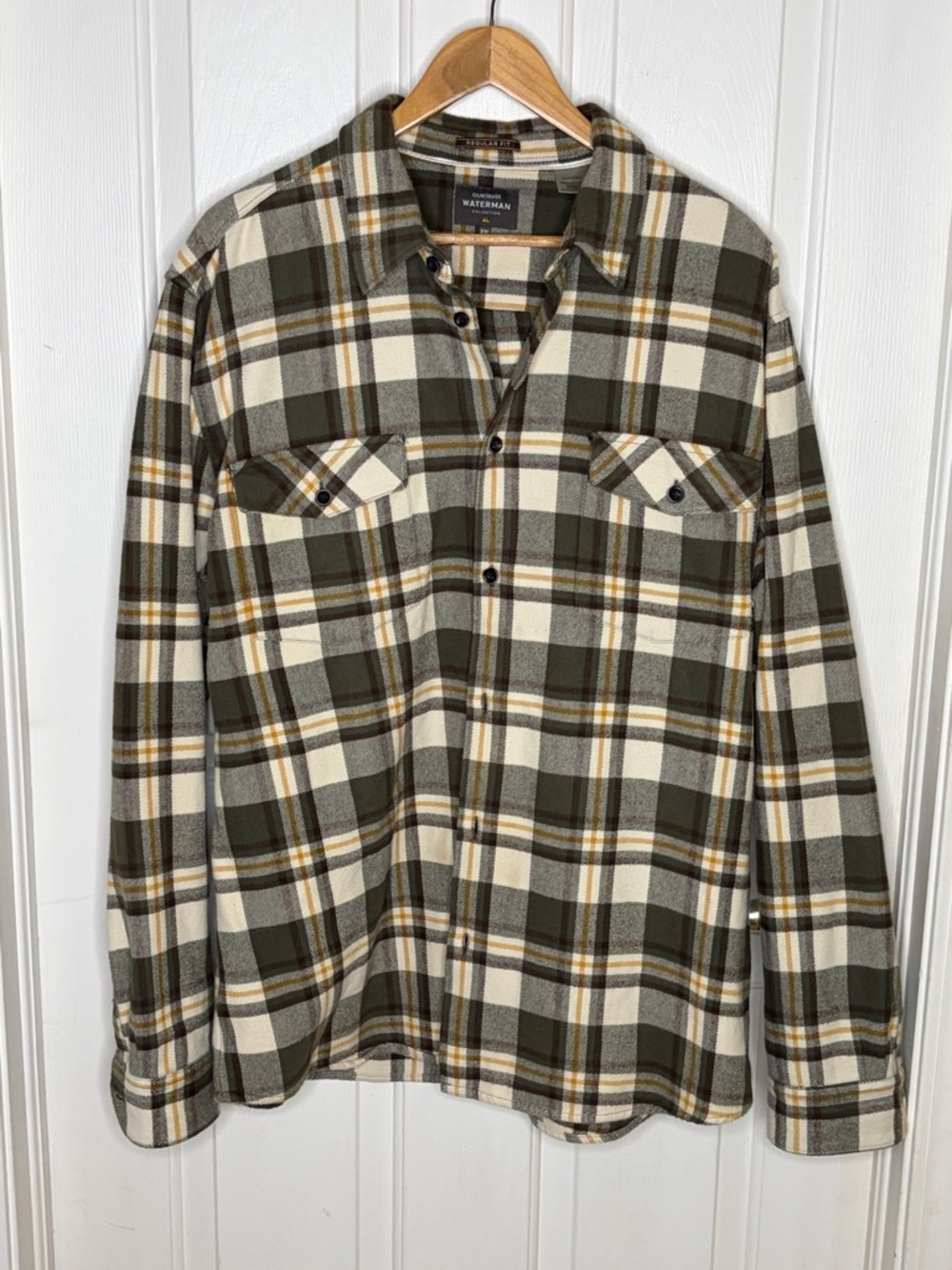 Quiksilver Waterman Flannel Shirt Men XXL Plaid Outdoor Button Up